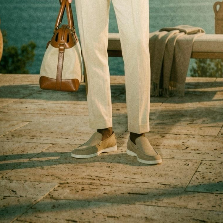 NÈRIN - Veloursleder Yacht Loafer. Für Männer, die kein Logo brauchen um zu wissen was sie tragen.